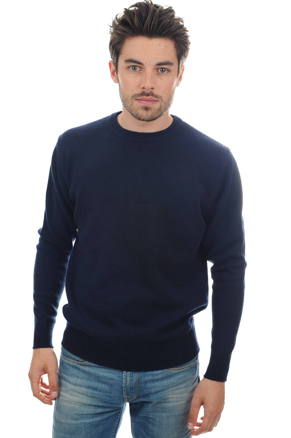 Cashmere men chunky sweater nestor 4f dress blue 2xl