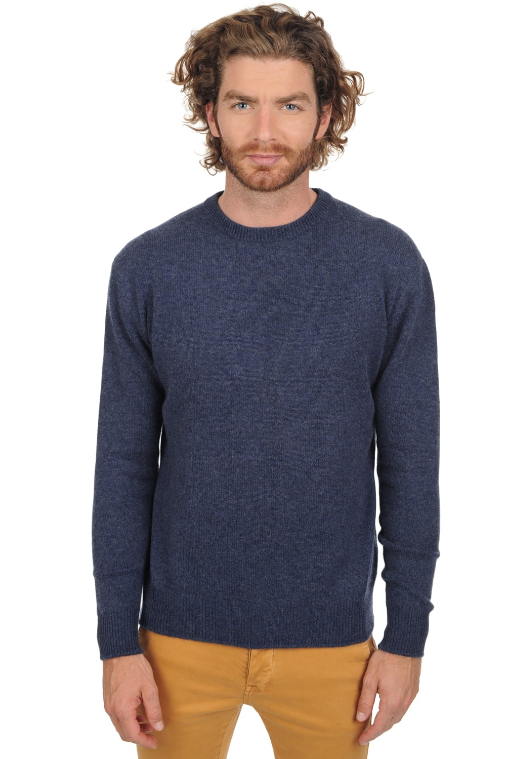 Cashmere men chunky sweater nestor 4f indigo s