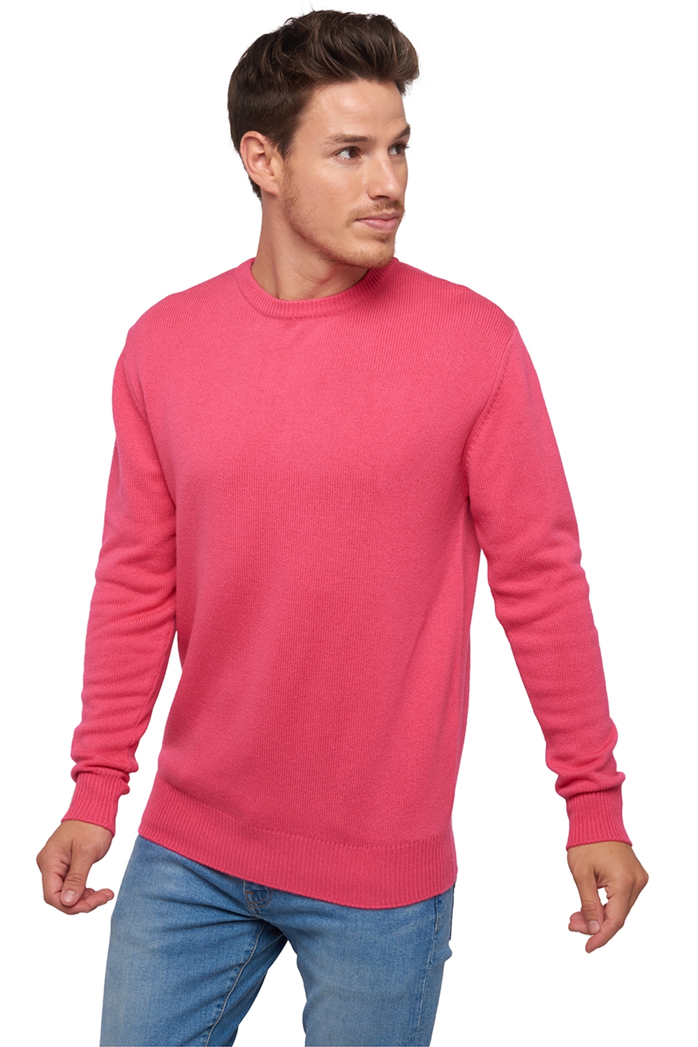 Cashmere men chunky sweater nestor 4f shocking pink 2xl