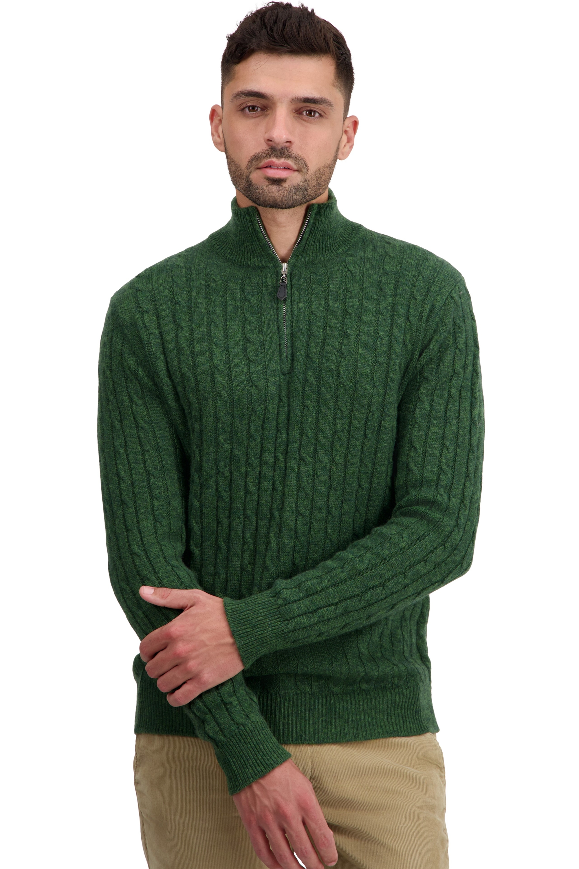 Cashmere men chunky sweater taurus cedar 3xl