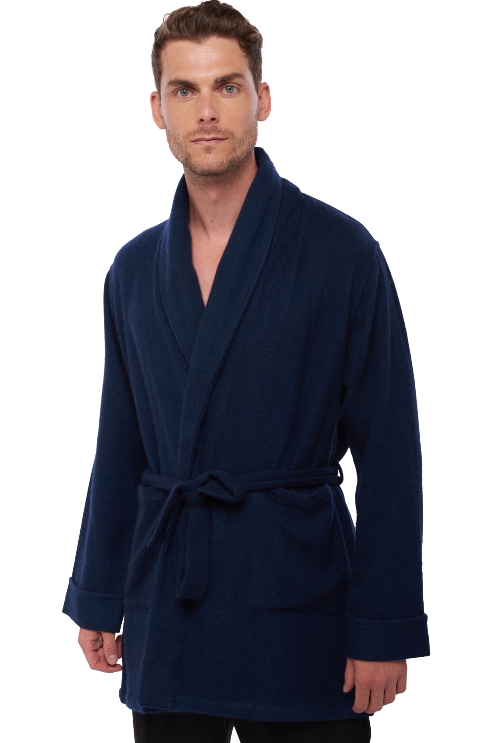 Cashmere men dressing gown mylord dress blue s2