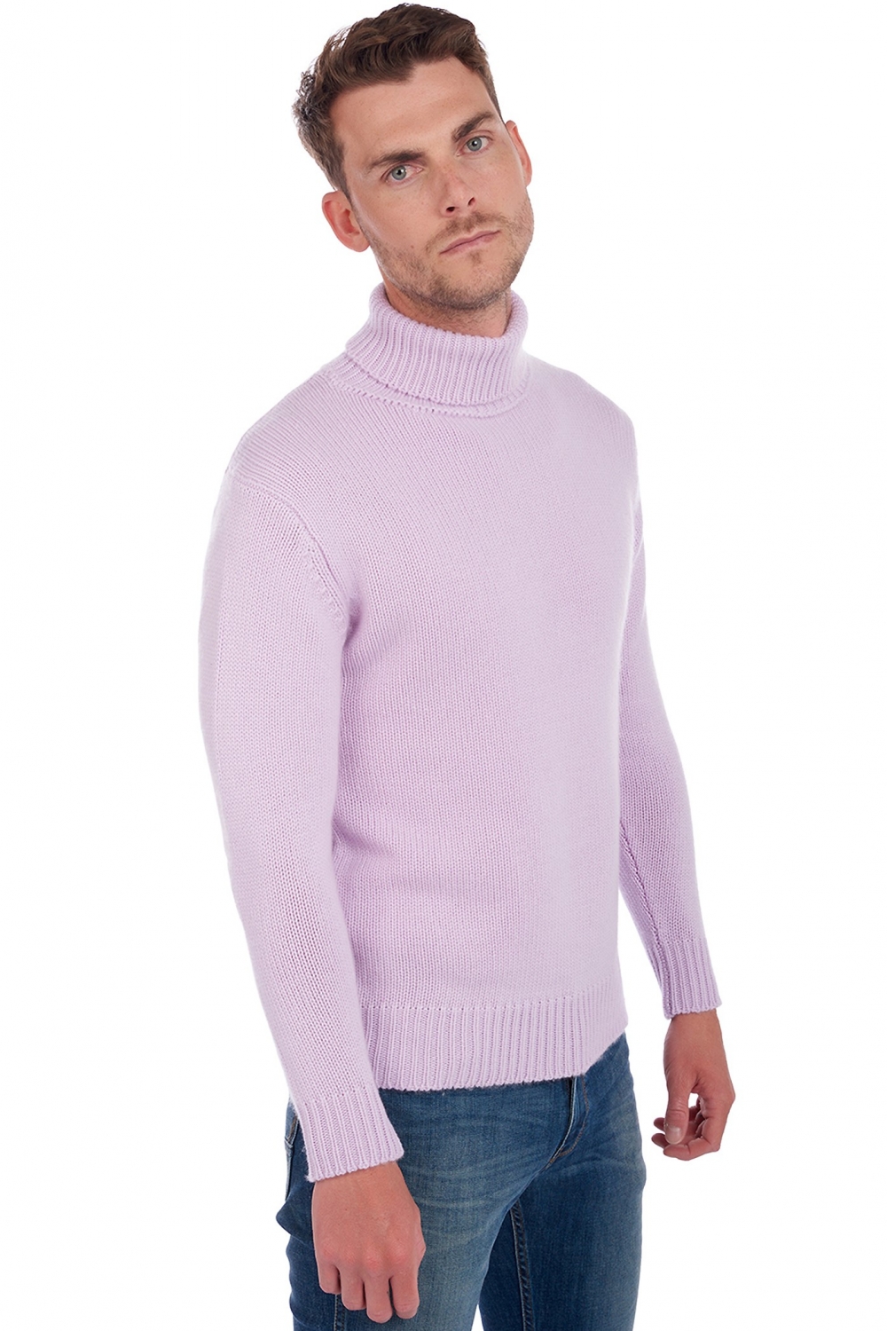 Cashmere men polo style sweaters artemi lilas l