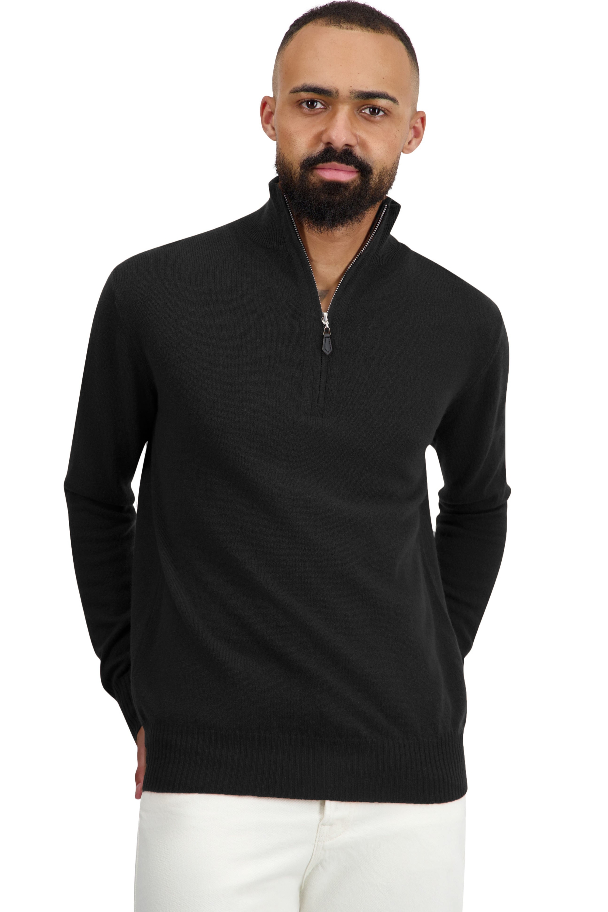 Cashmere men polo style sweaters toulon first black 2xl