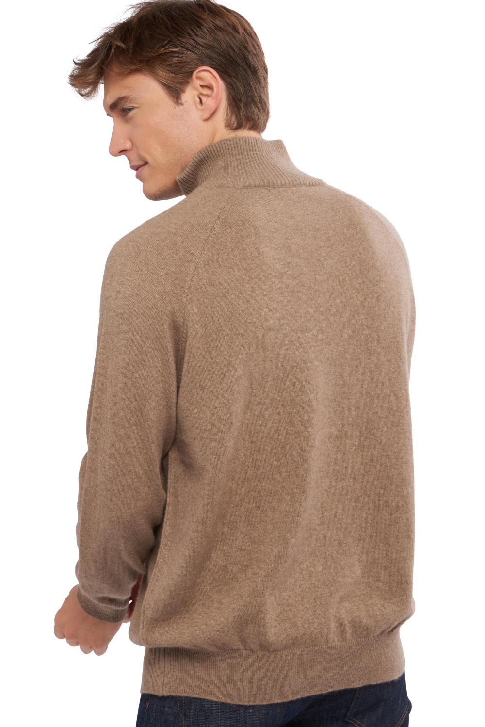 Cashmere men polo style sweaters vez natural terra m
