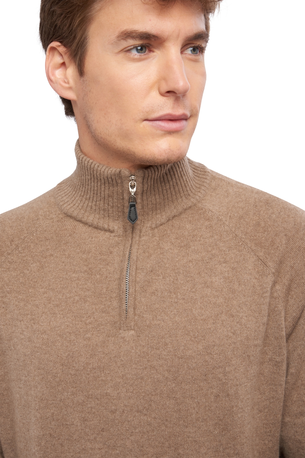 Cashmere men polo style sweaters vez natural terra m