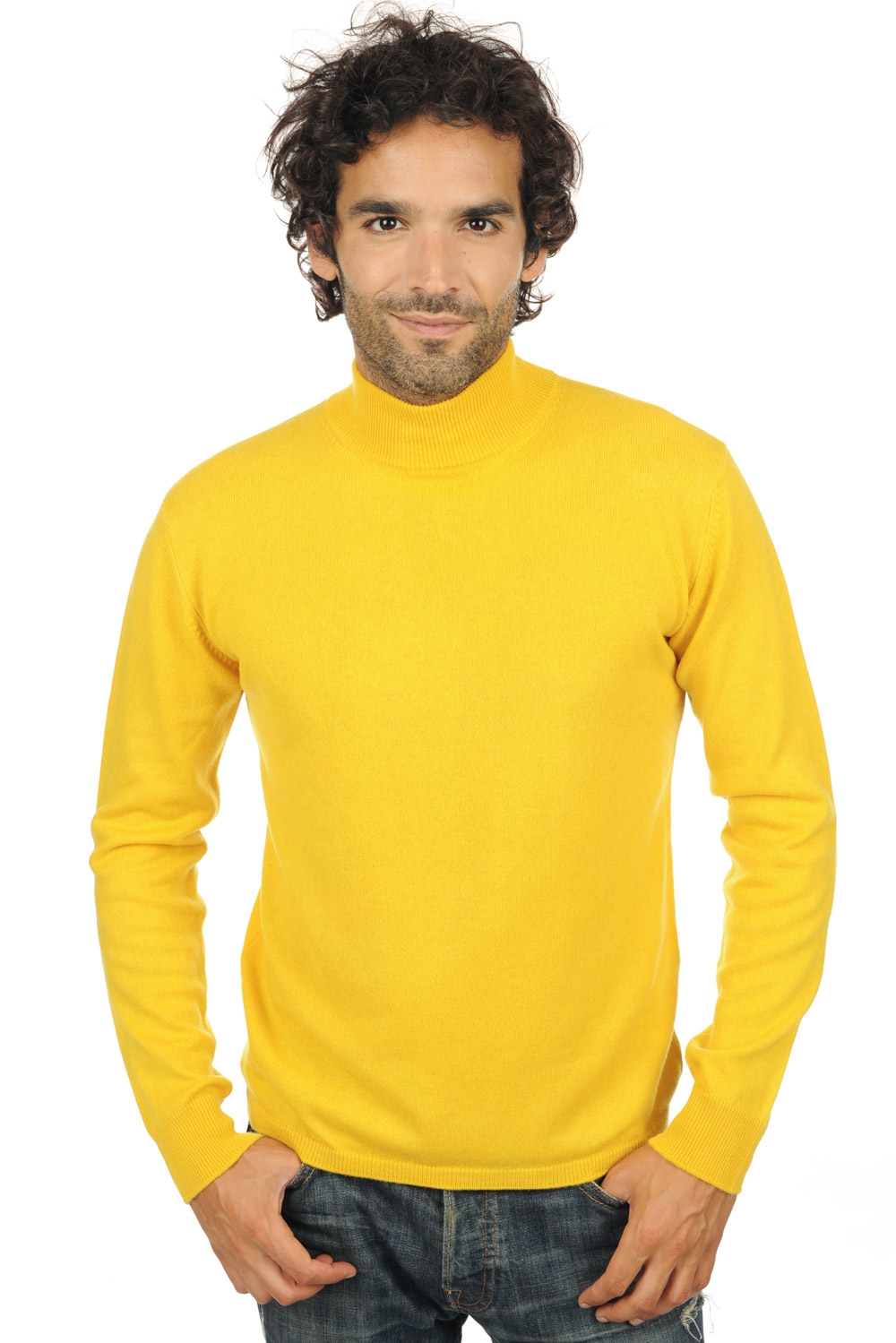 Cashmere men roll neck frederic cyber yellow 3xl