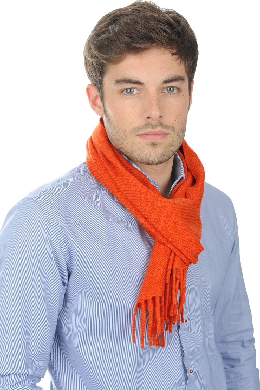 Cashmere men scarves mufflers zak170 paprika 170 x 25 cm