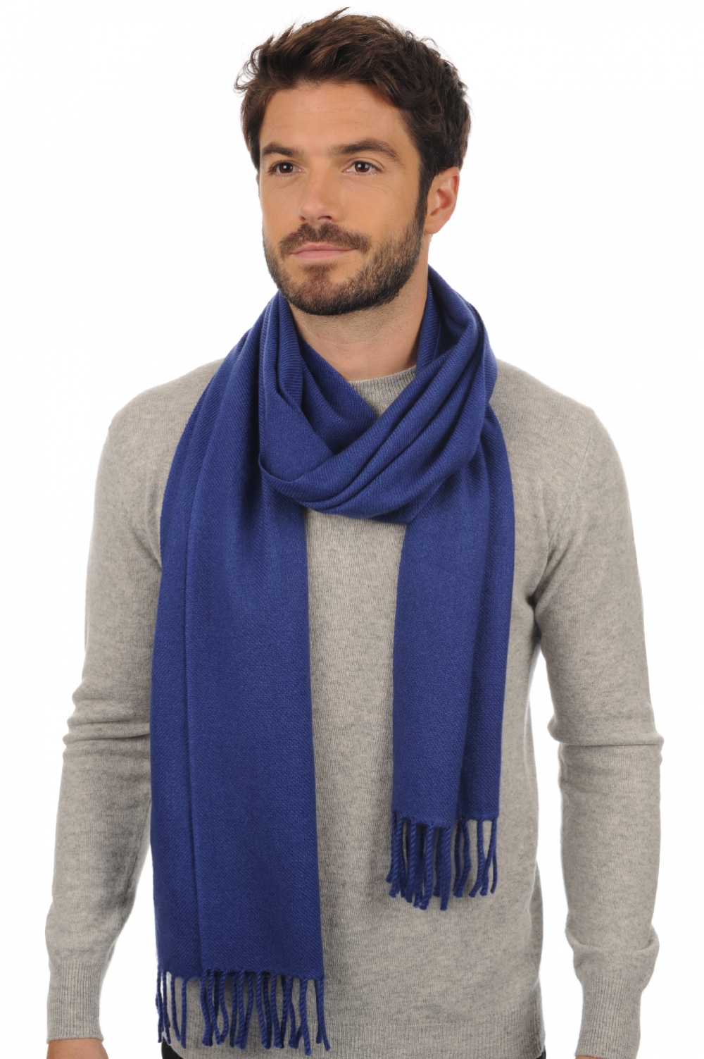 Cashmere men scarves mufflers zak200 twilight blue 200 x 35 cm