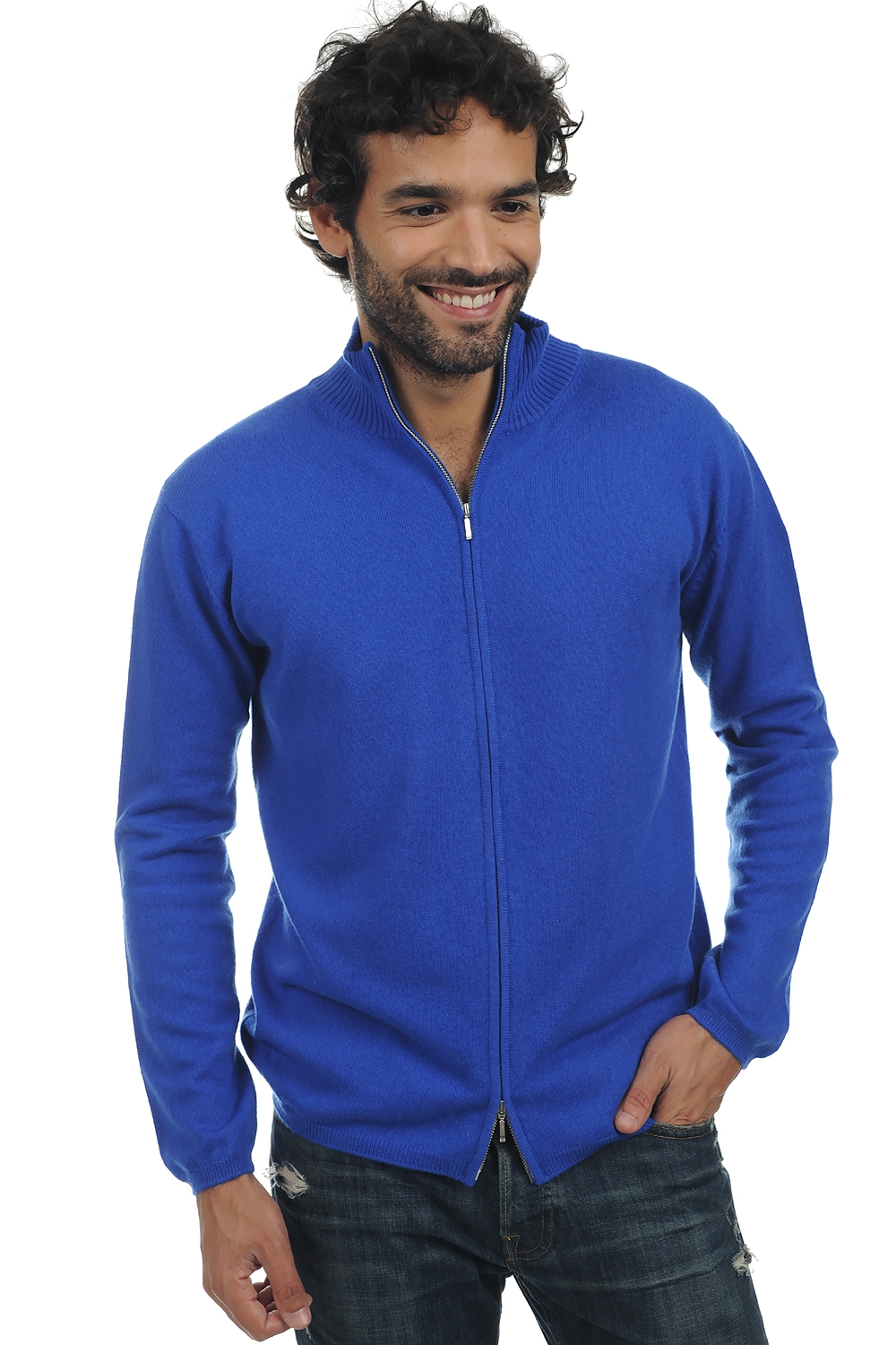 Cashmere men waistcoat sleeveless sweaters elton lapis blue 4xl