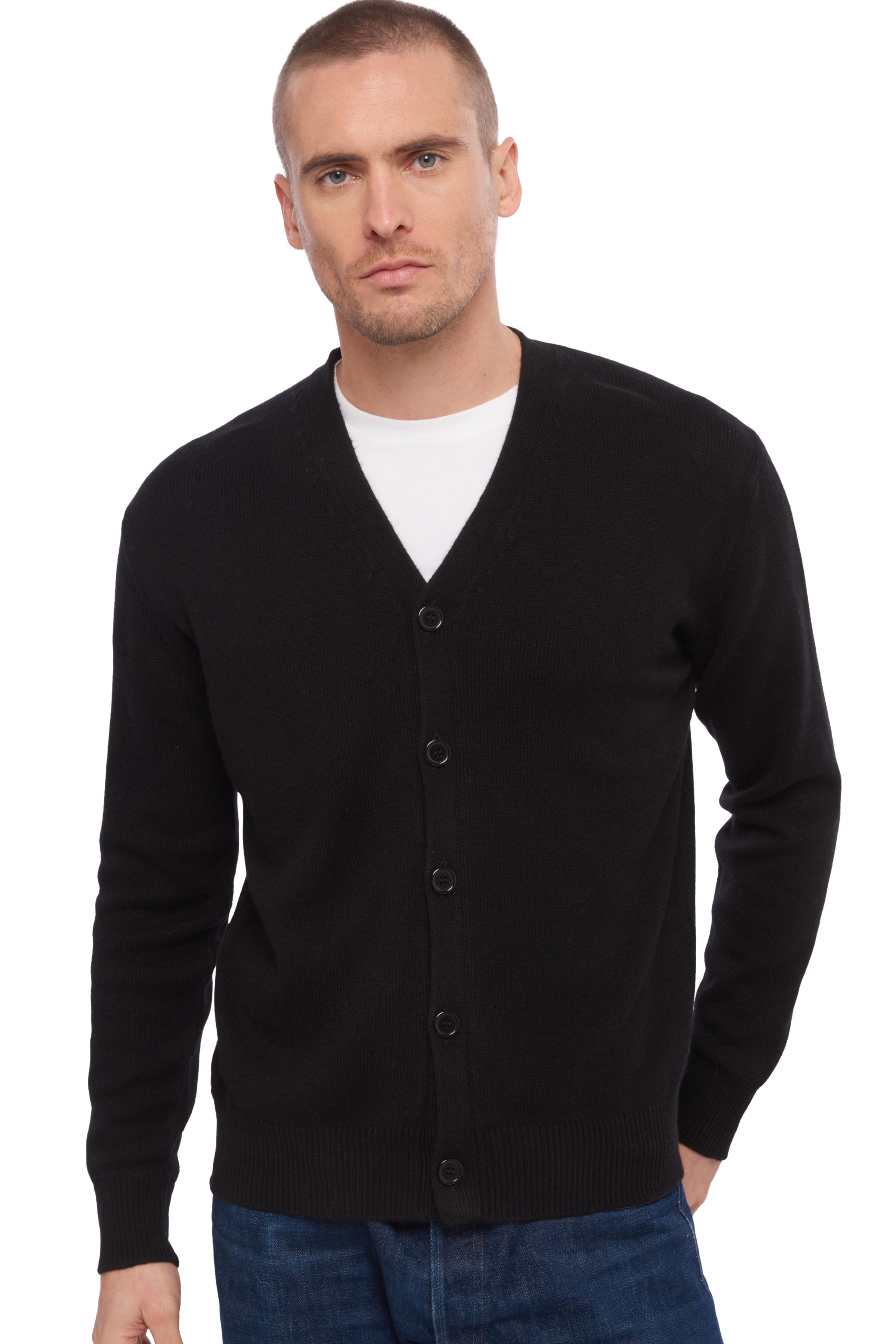Cashmere men waistcoat sleeveless sweaters leon black xs