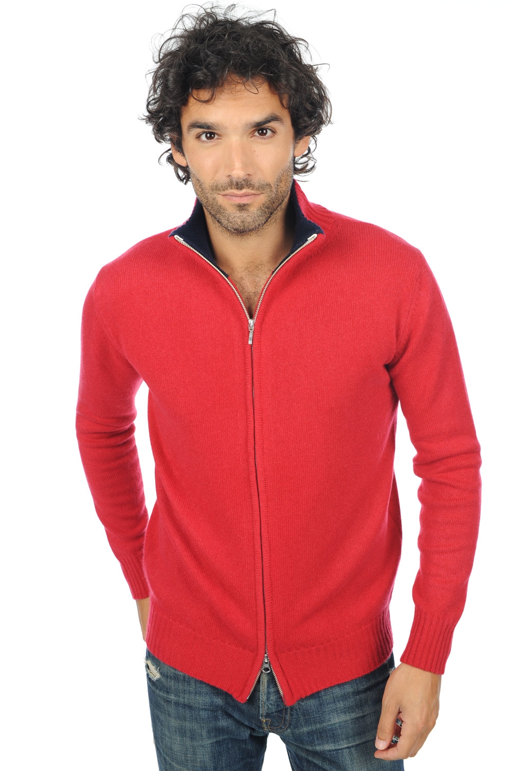 Cashmere men waistcoat sleeveless sweaters maxime blood red dress blue l
