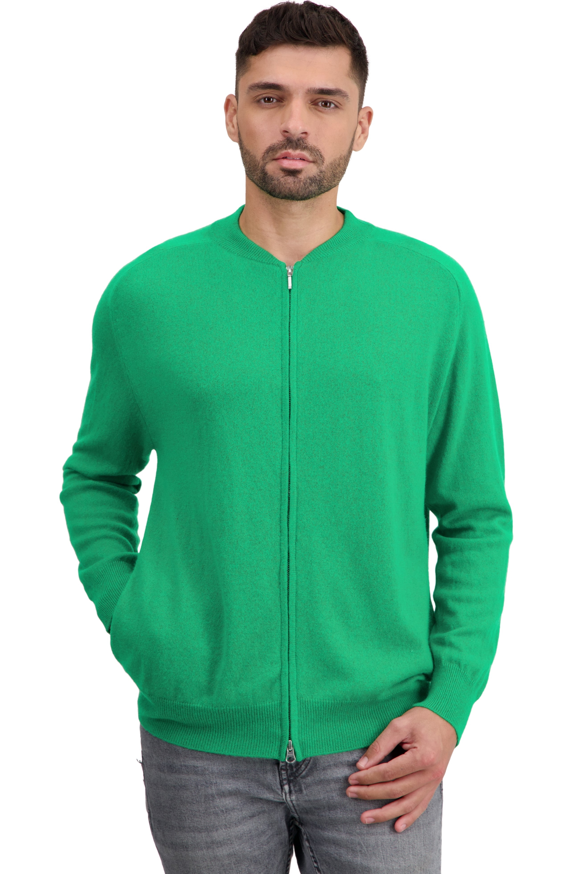 Cashmere men waistcoat sleeveless sweaters tajmahal new green 2xl