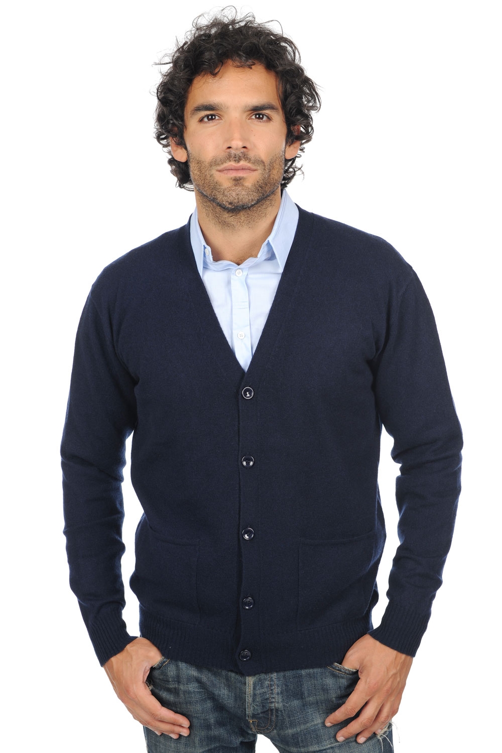 Cashmere men waistcoat sleeveless sweaters yoni dress blue 2xl