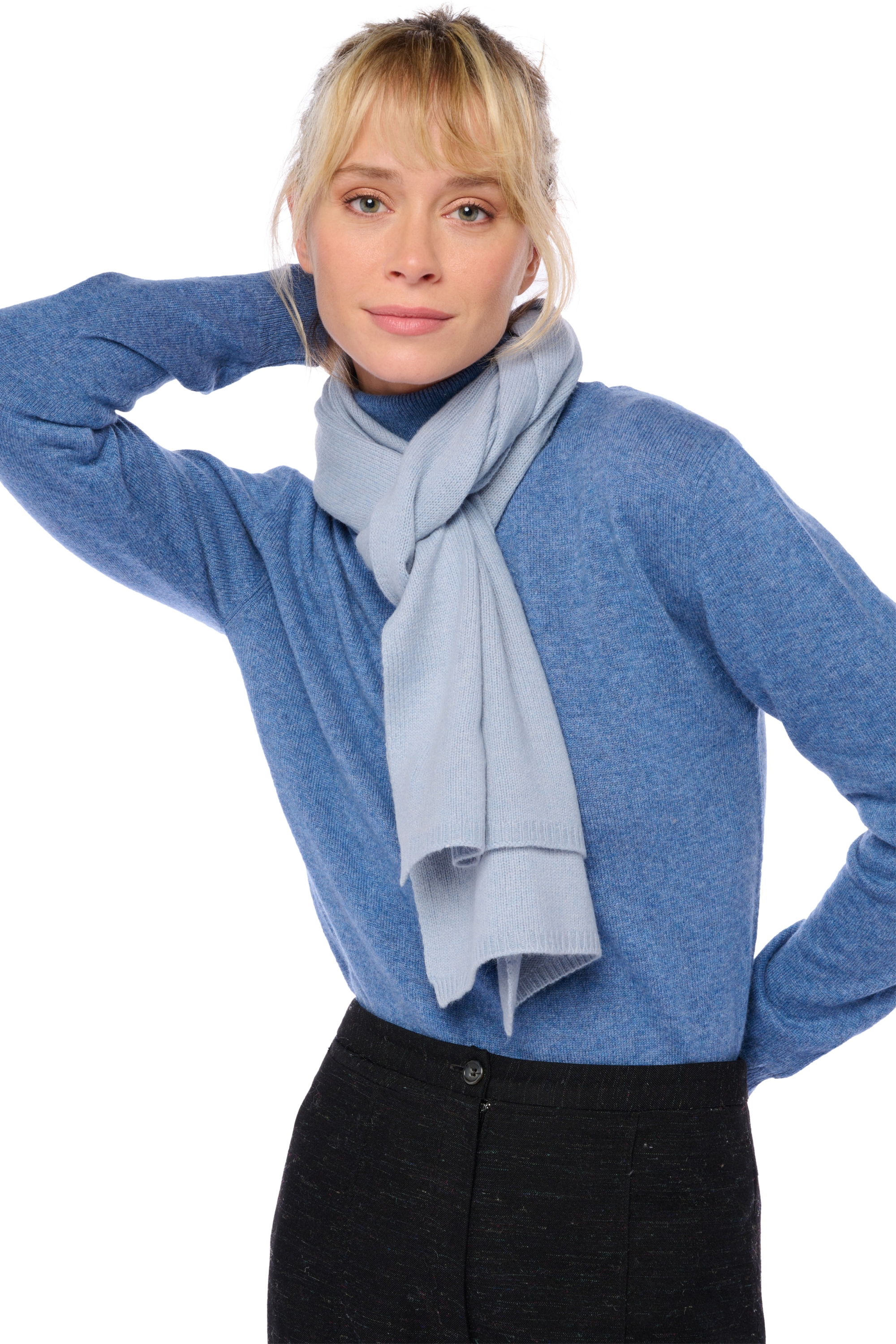 Yak accessories scarves mufflers yakozone sky blue 160 x 30 cm